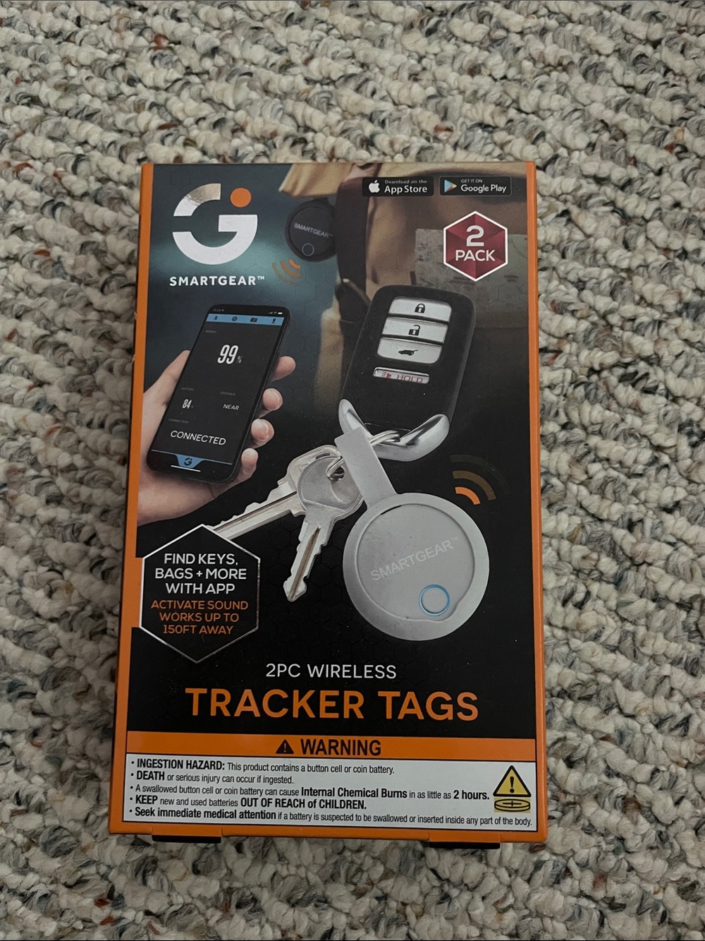 SmartGear Wireless Tracker Tags (2-Pack) - White